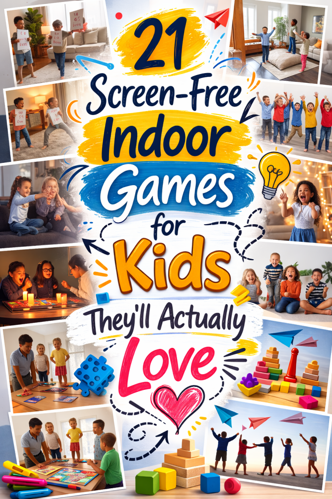 21 Screen-Free Indoor Games for Kids They’ll Actually Love